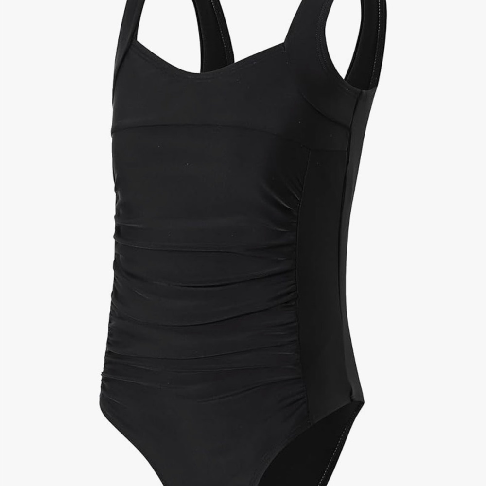 NWOT Classic Black Kids Swim One Piece